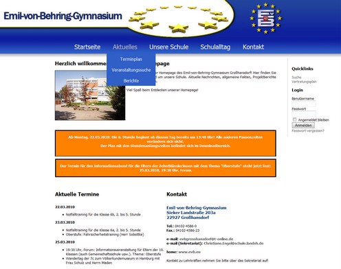 Hompage des Emil-von-Behring Gymnasiums