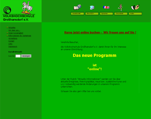 Hompage der VHS Grohansdorf